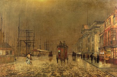 A Liverpool Street by John Atkinson Grimshaw